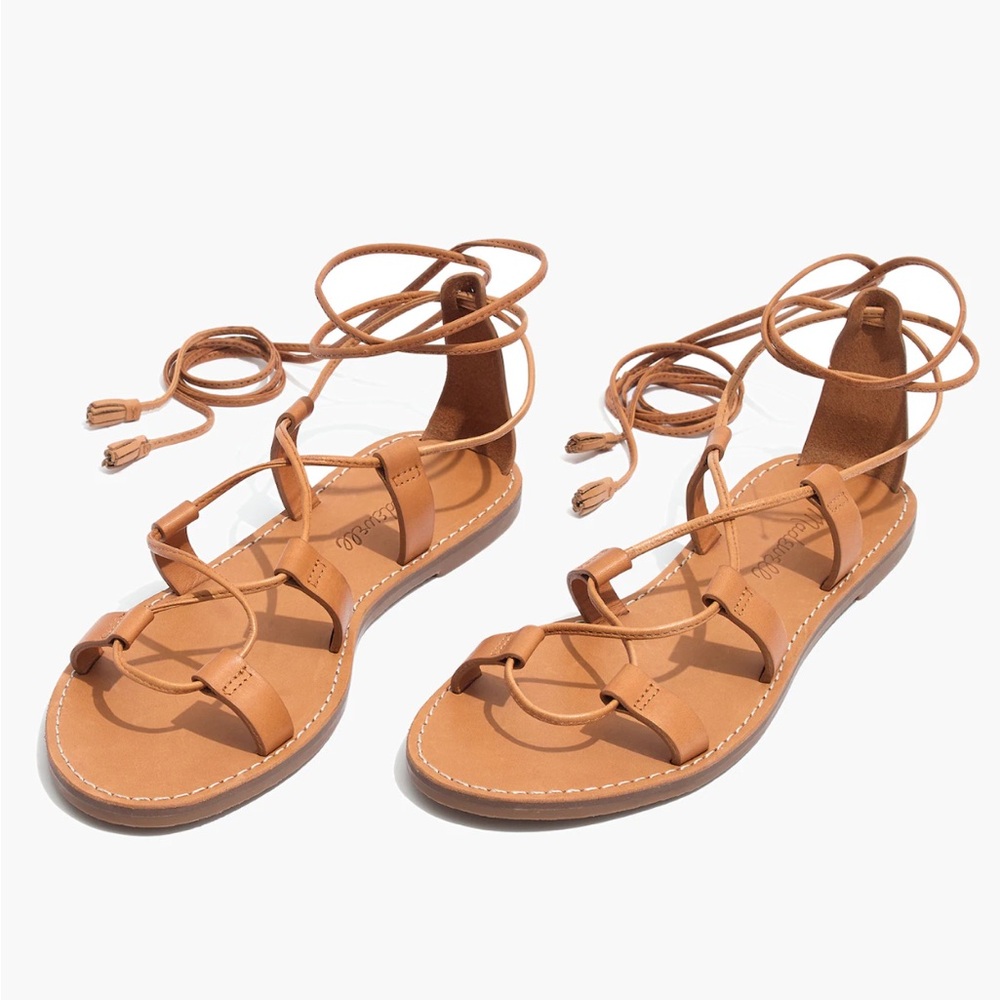 Madewell The Boardwalk Lace-Up Sandal Tan Size 8.5